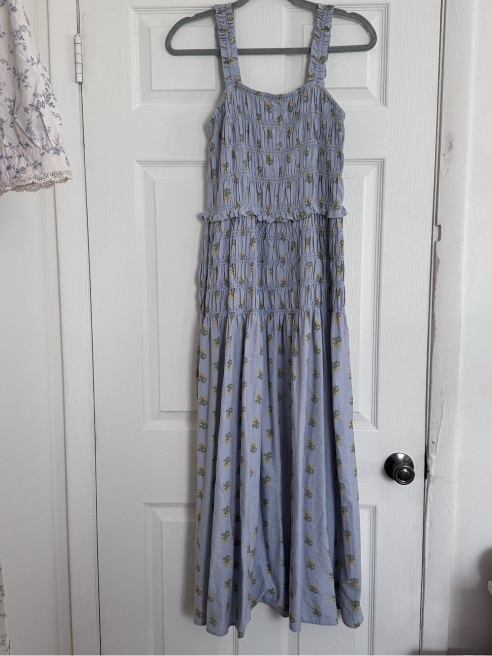 Universal Thread Light Blue Floral Smocked Maxi Dress